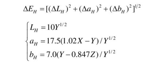Hunter-Lab系統(tǒng)L，a，b值及色差公式